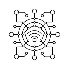 iot internet of things icon, iot internet of things line art - simple line art of iot internet of things, perfect for iot internet of things logos and icons