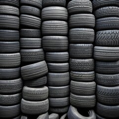 Obraz premium Stack of Worn-Out Tires