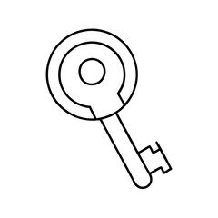 key icon, key line art - simple line art of key, perfect for key logos and icons