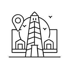 landmark icon, landmark line art - simple line art of landmark, perfect for landmark logos and icons