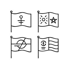 language flags icon, language flags line art - simple line art of language flags, perfect for language flags logos and icons