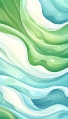 Fototapeta premium Abstract swirling pattern in shades of green and blue, resembling flowing liquid or paint