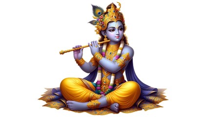 Fototapeta premium Goddess Krishna In White Background 