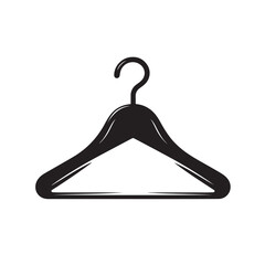 Silhouette Icon of a Clothes Hanger in Simple Black Style