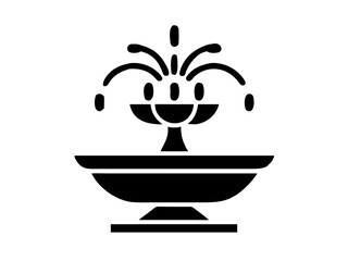 Decorative Fountain Icon Silhouette Park & Garden Water Feature