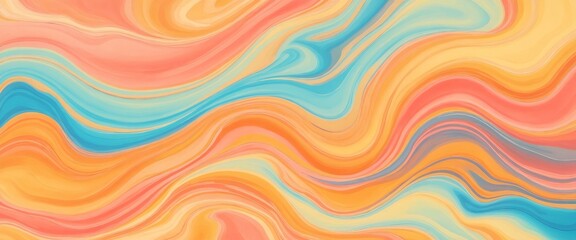 Fototapeta premium Rainbow Marbled Acrylic Ink Waves – Colorful Abstract Swirl Texture Art Background