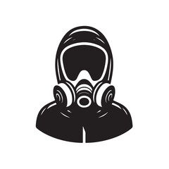 Hazmat Suit Protective Gear Silhouette Vector Design