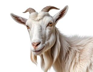 Fototapeta premium Portrait of a Smiling White Goat