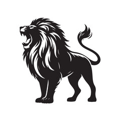 Roaring Lion Animal Silhouette Vector Illustration