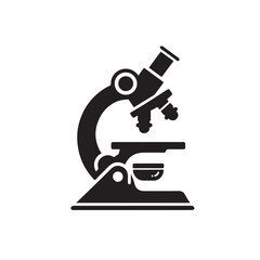 Microscope Laboratory Tool Silhouette Vector Drawing