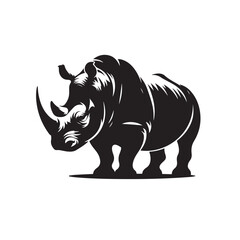 Rhinoceros Animal Shape in Flat Silhouette Form