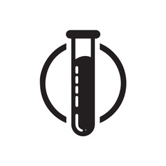 Science Lab Test Tube Silhouette Vector Drawing