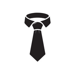 Formal Necktie Accessory Silhouette in Minimal Style