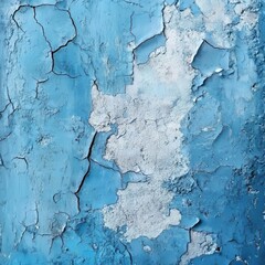 Obraz premium Damaged blue wall: abstract, textured surface.