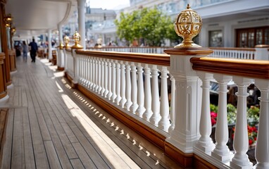Obraz premium Elegant promenade with ornate railing