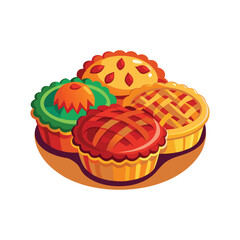 Assortment of Delicious Pies with Various Fillings