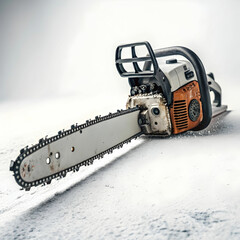 Fototapeta premium Chainsaw on white background