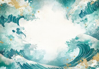 Ocean waves border