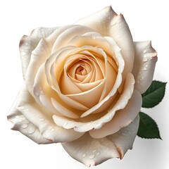 Cream Rose Blossom with Dew Drops