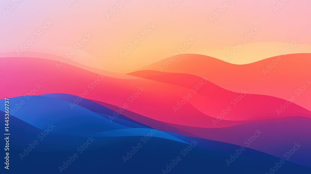 Poster minimalist abstract gradient background transitioning smoothly between warm and cool colors