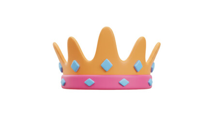 Isolated Cartoon Crown with Diamonds