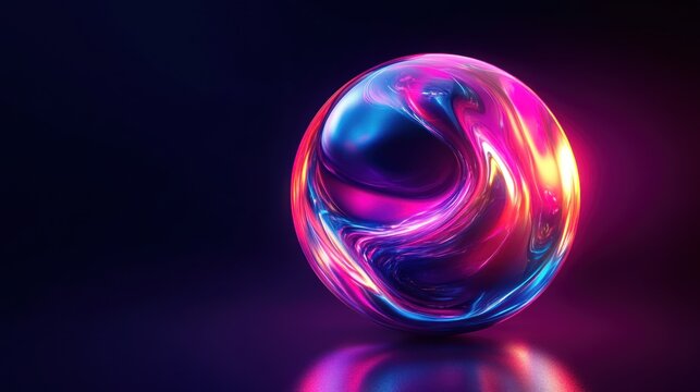 Abstract sphere with vibrant colors