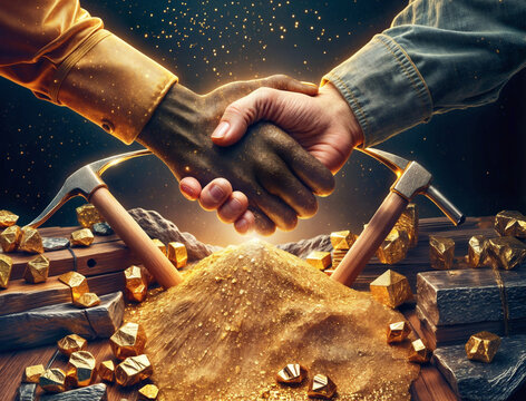 A gentleman handshake to close a deal about mining rights in Africa.