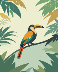 toucan on a branch of a tree