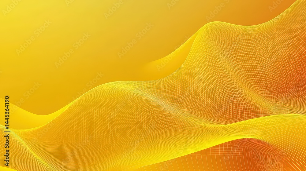 Poster minimalistic yellow geometric background with subtle abstract grid patterns and smooth gradients