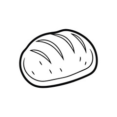 Simple Line Art Illustration of a Loaf of Bread
