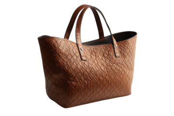 Elegant brown leather tote bag embossed croc texture stylish everyday carry perfect for shopping or