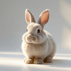 Obraz premium A delicate fluffy rabbit with bright