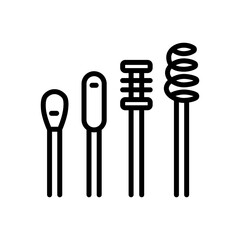 Stainless Steel Earwax Removal Kit. Ear Cleaning Earwax Remover Tools Set. Isolated vector symbol illustration