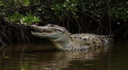 Fototapeta premium Crocodile in Water Photo