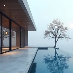 Obraz premium Luxury hotel resort features a stunning blue swimming pool for ultimate summer relaxation