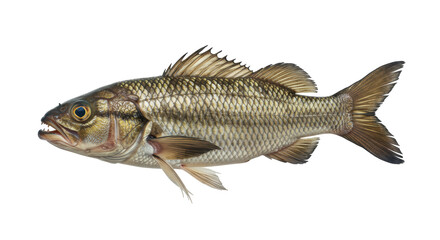 Isolated Fish with Sharp Teeth and Scales