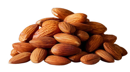 pile of almonds on transparent background