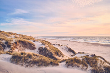Beach in the evening in northern Denmark. High quality photo