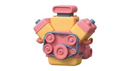 Isolated Cartoon Engine