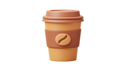 Isolated Coffee Cup Takeaway with Coffee Bean