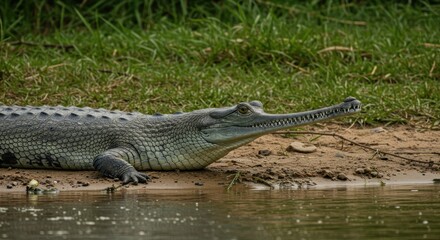Obraz premium Gharial Crocodilian Photo