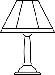table lamp outline vector illustration