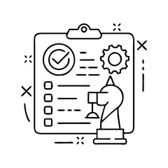 action plan badge icon, action plan badge line art - simple line art of action plan badge, perfect for action plan badge logos and icons