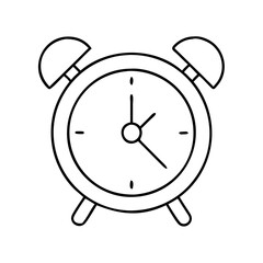 alarm clock icon, alarm clock line art - simple line art of alarm clock, perfect for alarm clock logos and icons