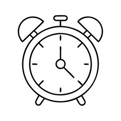 alarm clock icon, alarm clock line art - simple line art of alarm clock, perfect for alarm clock logos and icons