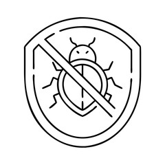 antivirus icon, antivirus line art - simple line art of antivirus, perfect for antivirus logos and icons
