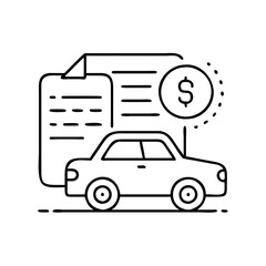auto loan icon, auto loan line art - simple line art of auto loan, perfect for auto loan logos and icons