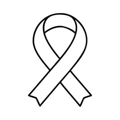 awareness ribbon icon, awareness ribbon line art - simple line art of awareness ribbon, perfect for awareness ribbon logos and icons
