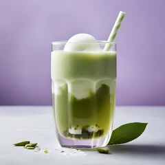 Iced Matcha Latte with Ice Cream
