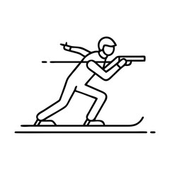 biathlon icon, biathlon line art - simple line art of biathlon, perfect for biathlon logos and icons